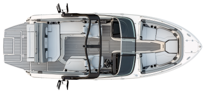 Chaparral 26 SURF overhead view showing the seating and layout. 