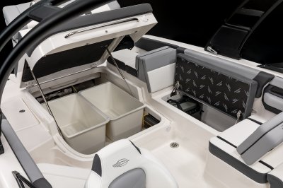 Chaparral SSX 4 cockpit storage compartments in open position 